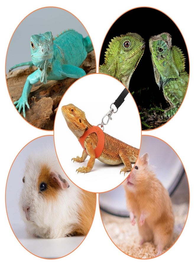 Xyembu Adjustable Bearded Dragon Harness and Leash Set 3 Size Soft Leather Reptile Vest with Traction Rope for Lizards Squirrels Small Animals Outdoor Walking (S, M, L) - Image 4